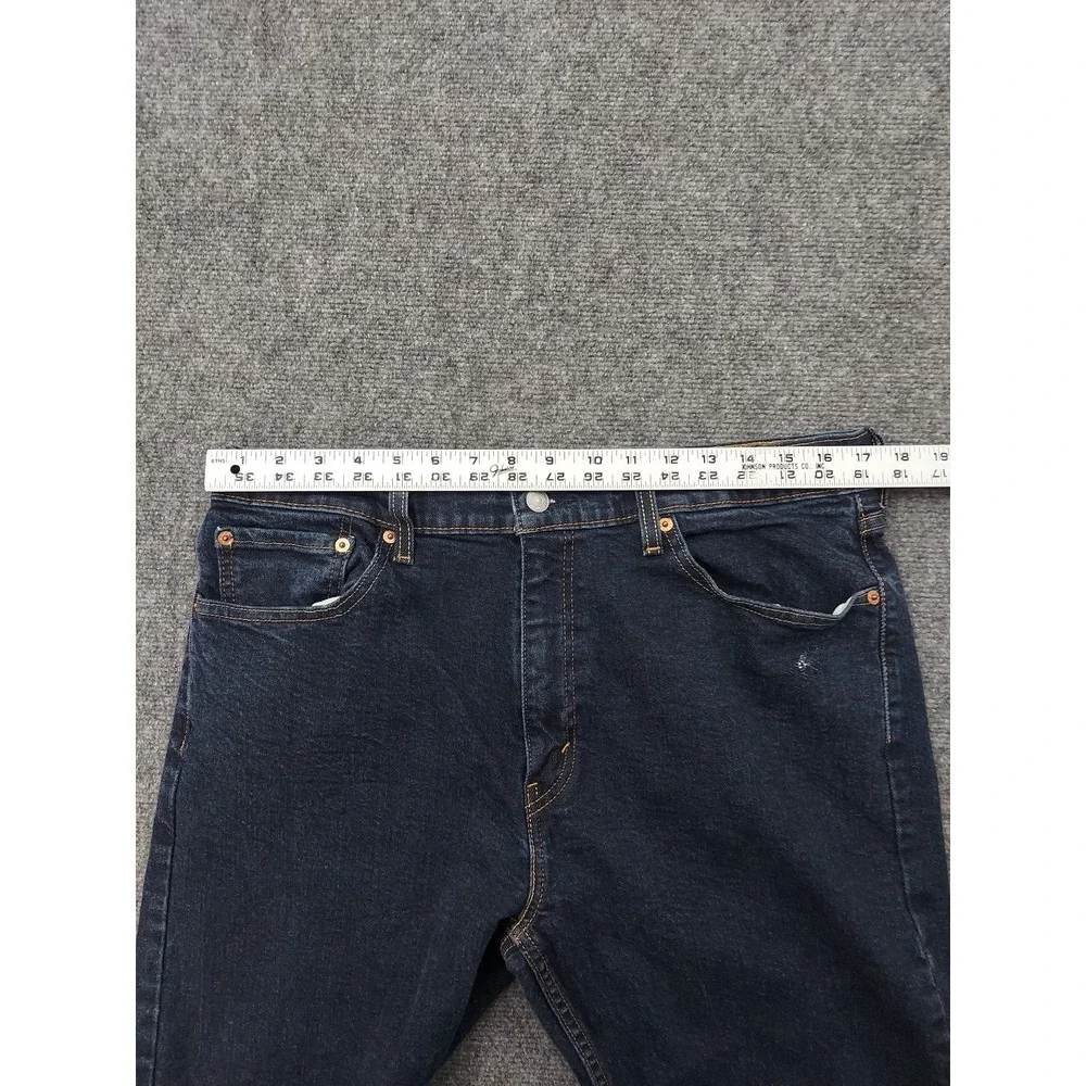 Levis 505 Denim Shorts Jorts Mens 34x9 Blue Bermuda Cut Off Fray Hem Dark tag 36